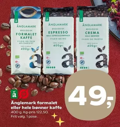 formalet eller hele bønner kaffe