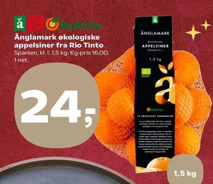 øekologiske appelsiner fra Rio Tinto