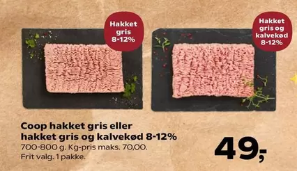 hakket gris eller hakket gris og kalvekød