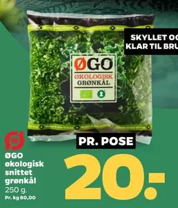 økologisk snittet grønkål