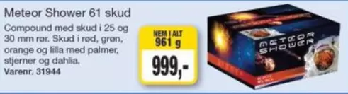 Orange - Meteor Shower 61 skud