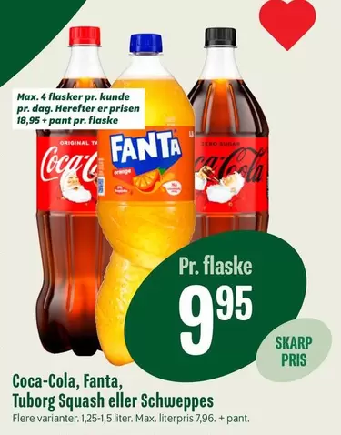 Coca Cola - Coca-Cola, Fanta, Tuborg Squash eller Schweppes
