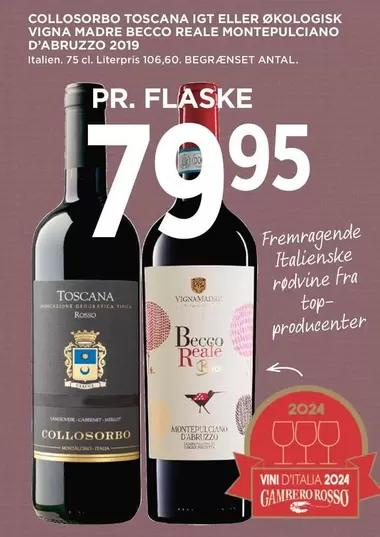 TOSCANA IGT ELLER ØKOLOGISK VIGNA MADRE BECCO REALE MONTEPULCIANO D'ABRUZZO 2019