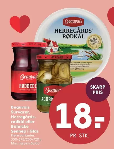 Den - Survarer, Herregårds-rødkål eller Bahncke Sennep i Glas