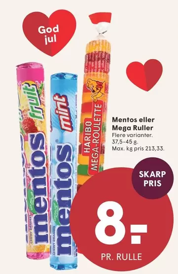 Haribo - Mentos eller Mega Ruller