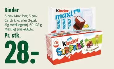 Kinder - Maxi bar, Cards kiks eller