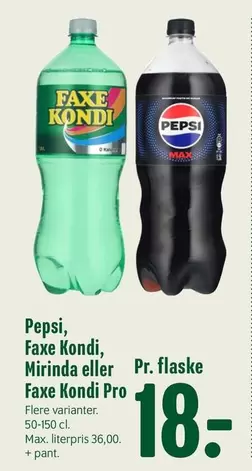 Faxe - Kondi, Mirinda eller Kondi Pro