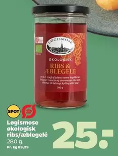 økologisk ribs/æblegelé