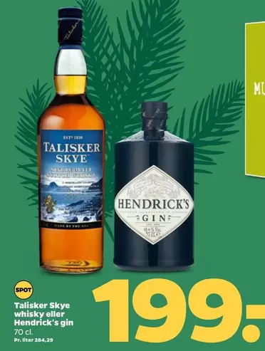 Talisker Skye whisky eller Hendrick's gin