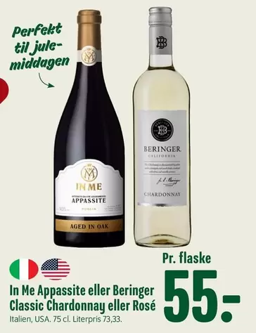 Appassite eller Beringer Classic Chardonnay eller Rosé