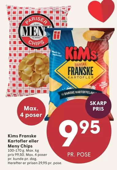 Franske Kartofler eller Meny Chips