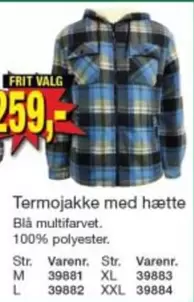 Termojakke med hætte