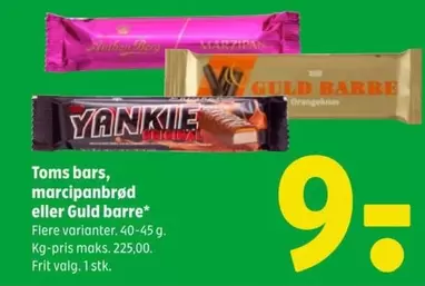 bars, marcipanbrød eller Guld barre