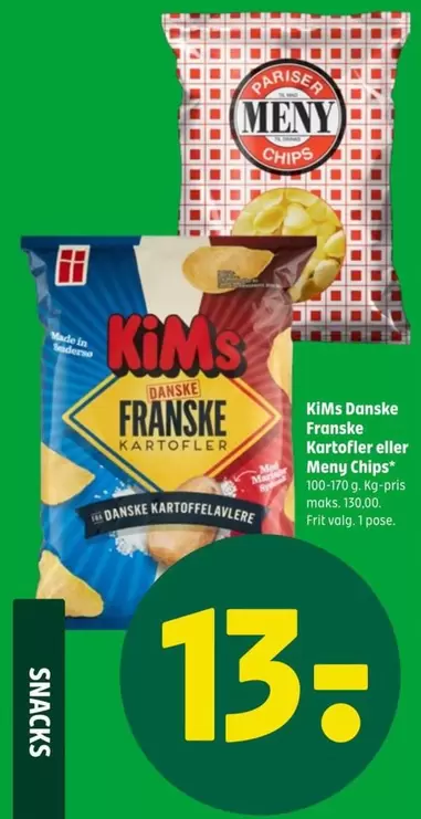 Danske Franske Kartofler eller Meny Chips