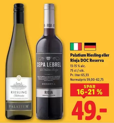 Riesling eller Rioja DOC Reserva