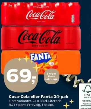 Coca Cola - Coca-Cola eller Fanta 24-pak
