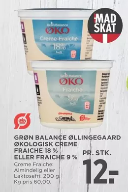 ØKOLOGISK CREME FRAICHE 18% ELLER FRAICHE 9%