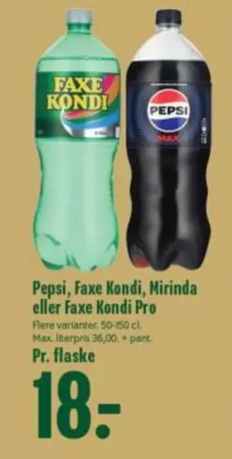 Pepsi - Faxe Kondi, Mirinda eller Faxe Kondi Pro