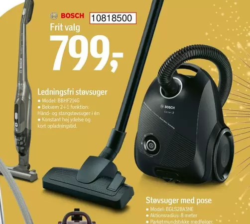 Bosch - Ledningsfri støvsuger or Støvsuger med pose