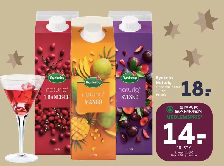 naturig TRANEBER, naturig MANGO, naturig SVESKE