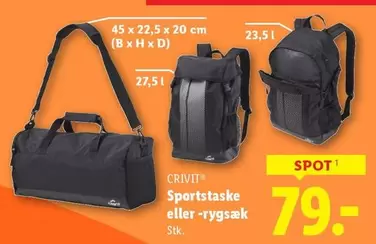 Sportstaske eller -rygsæk