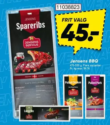 Spareribs, Langribs, Pulled Chicken, Pulled Pork