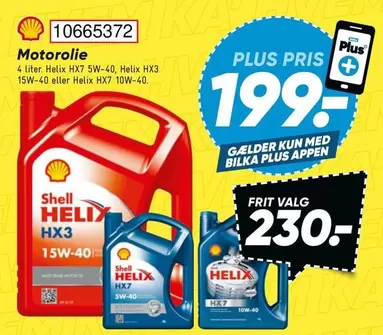 Shell - Helix HX7 5W-40, Helix HX3 15W-40 eller Helix HX7 10W-40