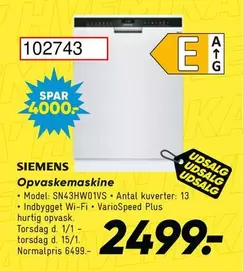 Siemens - Opvaskemaskine