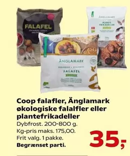 Coop falafler, Änglamark økologiske falalfler eller plantefrikadeller