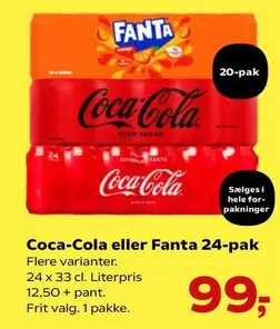 Coca Cola - Coca-Cola eller Fanta 24-pak