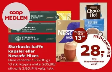 kaffe kapsler eller Nescafe Mixes
