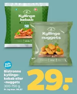 kyllinge-kebab eller -nuggets