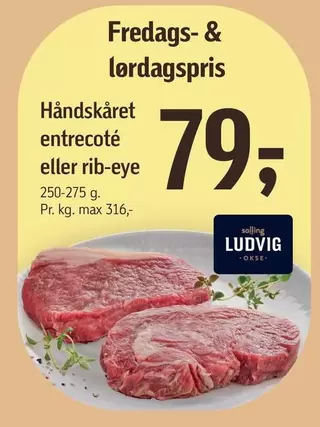 Håndskåret entrecoté eller rib-eye