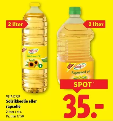 Vita - Solsikkeolie eller rapsolie