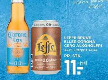 LEFFE BRUNE ELLER CORONA CERO ALKOHOLFRI