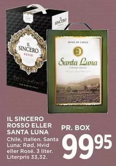 IL SINCERO ROSSO ELLER SANTA LUNA