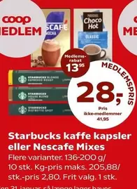 kaffe kapsler eller Nescafe Mixes