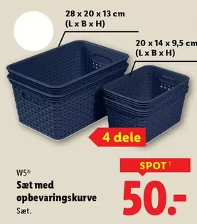 Sæt med opbevaringskurve