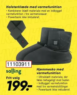 Halstørklæde med varmefunktion, Hjemmesko med varmefunktion