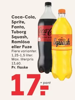 Coca Cola - Coca-Cola, Sprite, Fanta, Tuborg Squash, Ramlösa eller Fuze