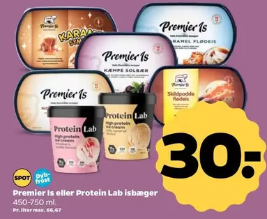 Premier is eller Protein Lab isbæger