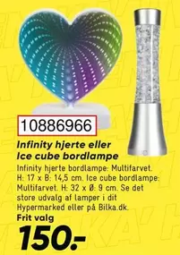 Infinity hjerte eller Ice cube bordlampe