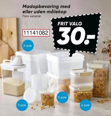Madopbevaring med eller uden målekop