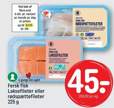 Laksefileter eller rødspættefileter