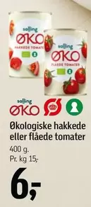 Økologiske hakkede eller flåede tomater