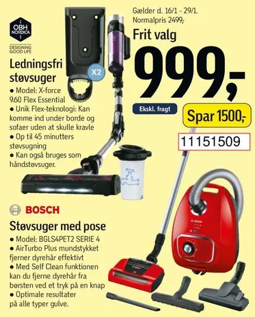 Bosch - Ledningsfri støvsuger or Støvsuger med pose