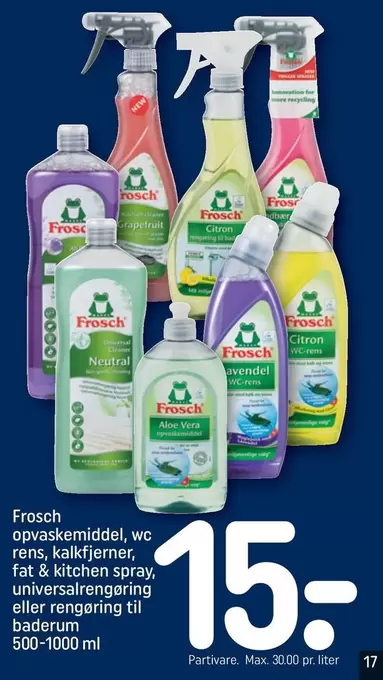 opvaskemiddel, wc rens, kalkfjerner, fat & kitchen spray, universalrengøring eller rengøring til baderum