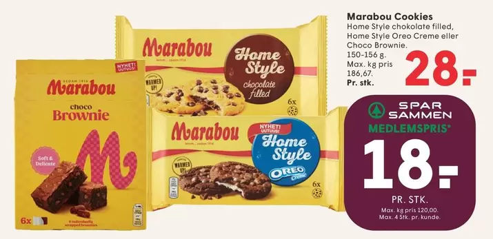 Marabou - Home Style chokolata filled, Home Style Oreo Creme eller Choco Brownie