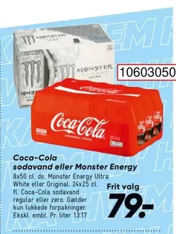 Coca Cola - sodavand eller Monster Energy