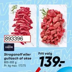 Stroganoff eller gullasch af okse